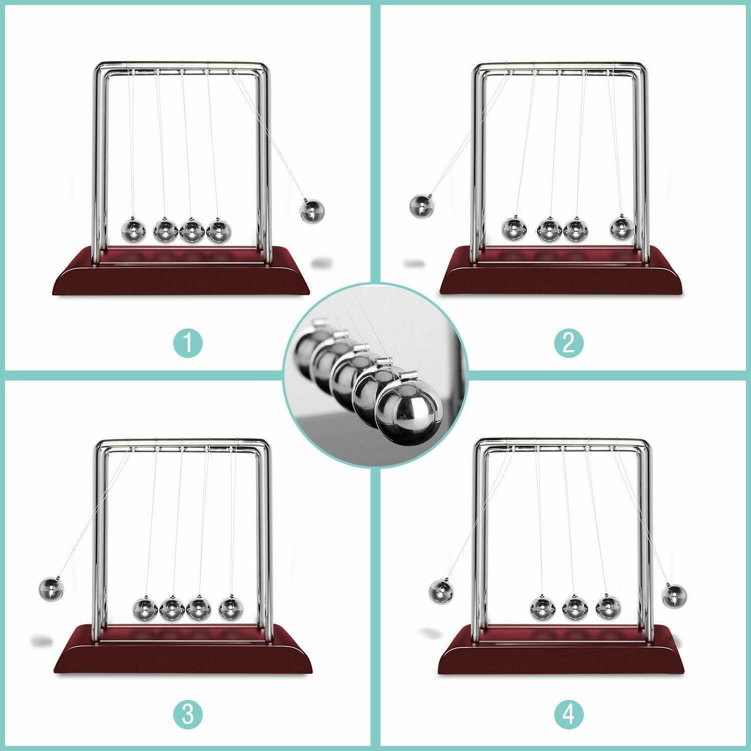 Newtons Cradle Office Desk Toy Kenetic Education Gravity Balance Balls - Image 7