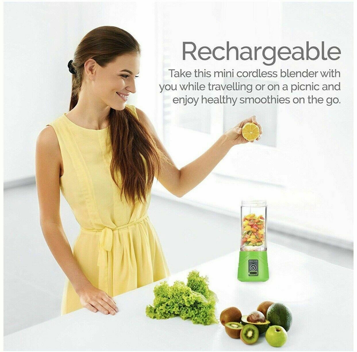 N1 Portable Blender, Juicer, Smoothie Blender. Rechargeable USB Cordless - Image 11