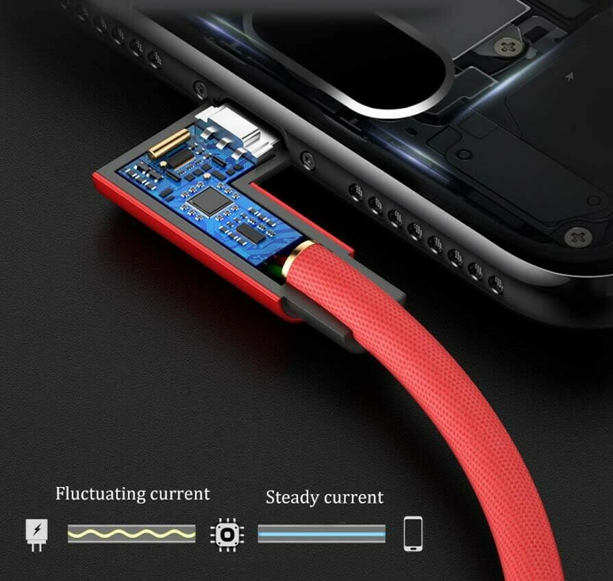 Universal 6Ft / 3Ft 90 Degree Angle USB Lightning Cable 2A Data Sync Charging for Apple iPhone, iPad, iPod - Image 6