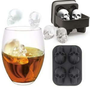 Silicone 3D Skull ICE Cube Tray Maker Round Ball Sphere Mold Whiskey Cocktails