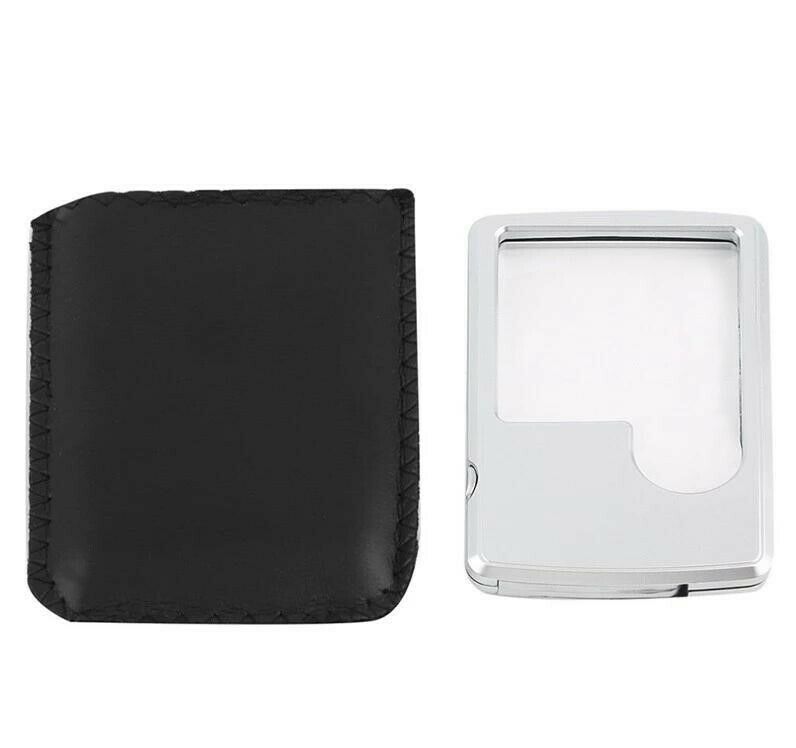 Portable Pocket Credit Card Size 3x 6x Magnifier Magnifying with LED light Glass - Image 2