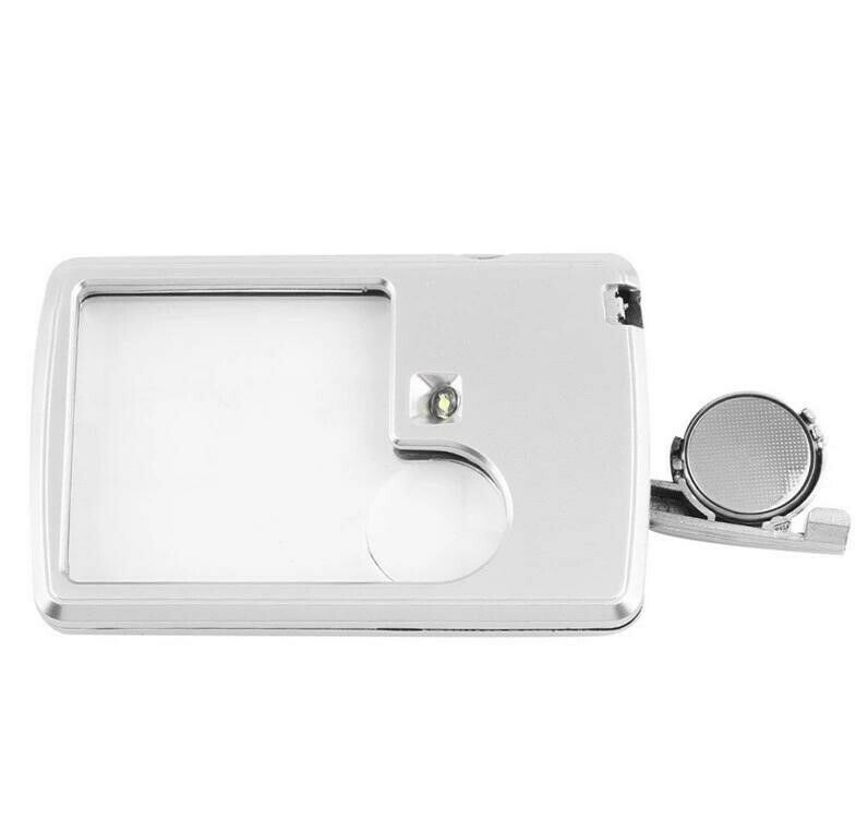Portable Pocket Credit Card Size 3x 6x Magnifier Magnifying with LED light Glass - Image 5