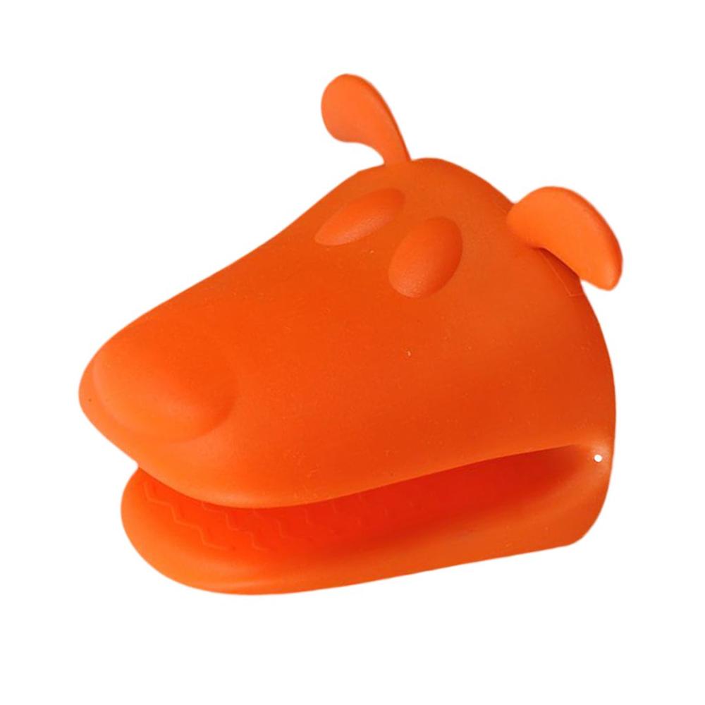 Silicone Oven Gloves Heat Resistant Mini Mitt Pot Holder Dog Head Shaped - Image 10