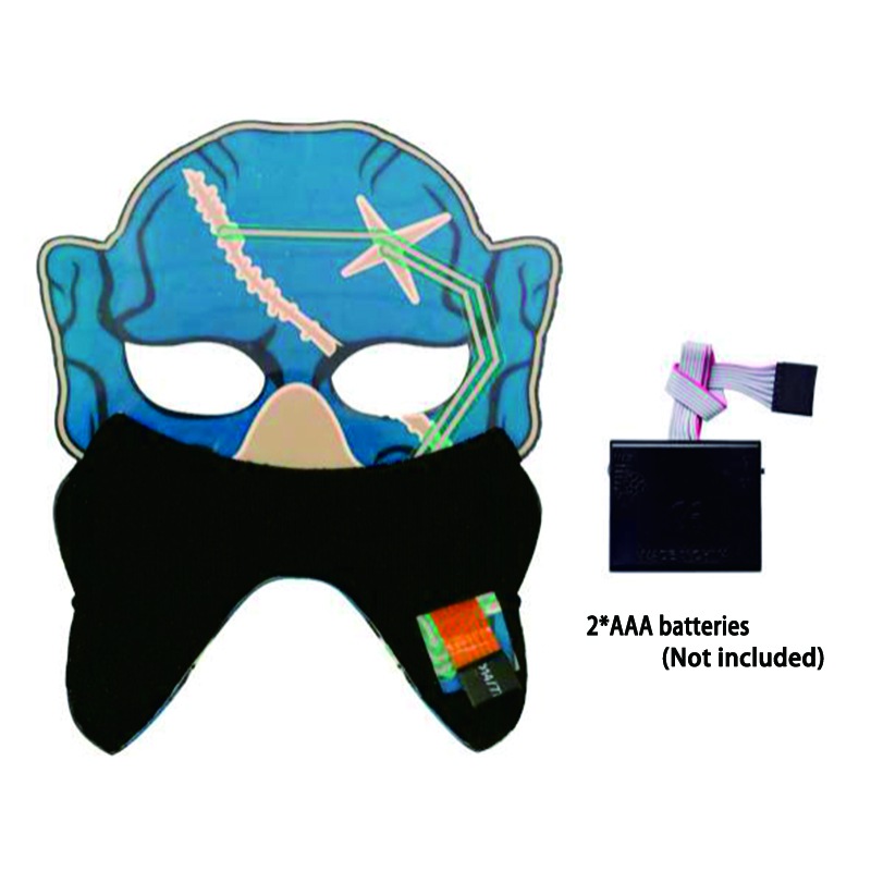 Halloween LED Glowing Mask with Voice Control and 3D Dance feature, Light Up The Purge Party - Image 3