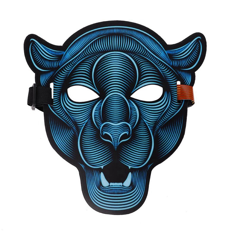Halloween LED Glowing Mask with Voice Control and 3D Dance feature, Light Up The Purge Party - Image 5