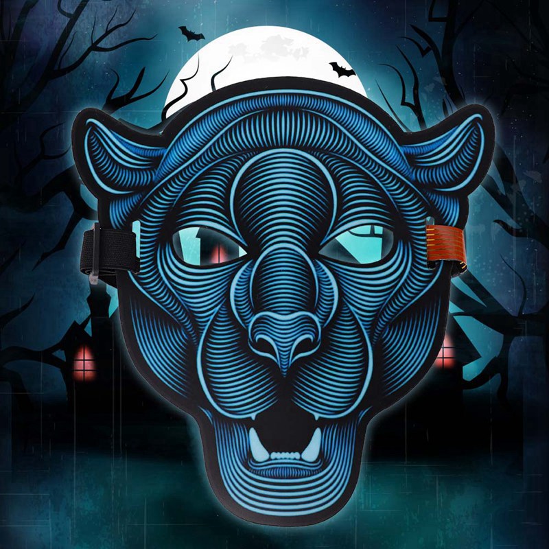 Halloween LED Glowing Mask with Voice Control and 3D Dance feature, Light Up The Purge Party - Image 6