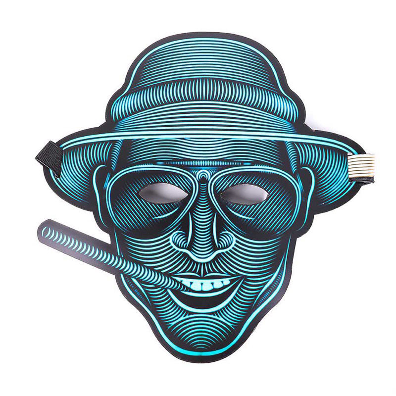 Halloween LED Glowing Mask with Voice Control and 3D Dance feature, Light Up The Purge Party - Image 12
