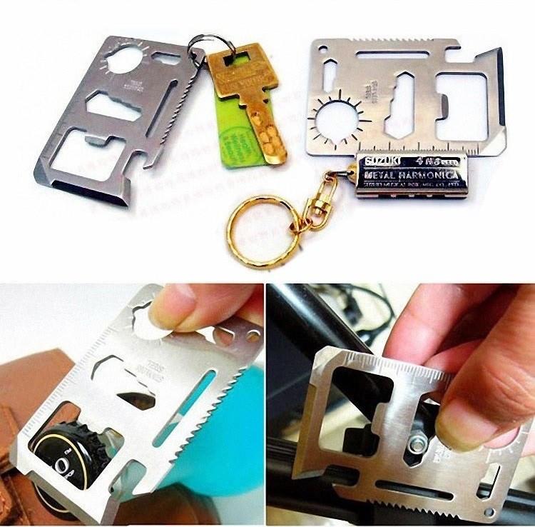 N1 Multi Tool 11 in 1 Wallet Thin Survival Pocket Size Credit Card Knife, Multifunction Outdoor Hunting, Survival Camping ,Military - Image 10