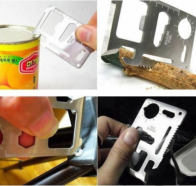N1 Multi Tool 11 in 1 Wallet Thin Survival Pocket Size Credit Card Knife, Multifunction Outdoor Hunting, Survival Camping ,Military - Image 9