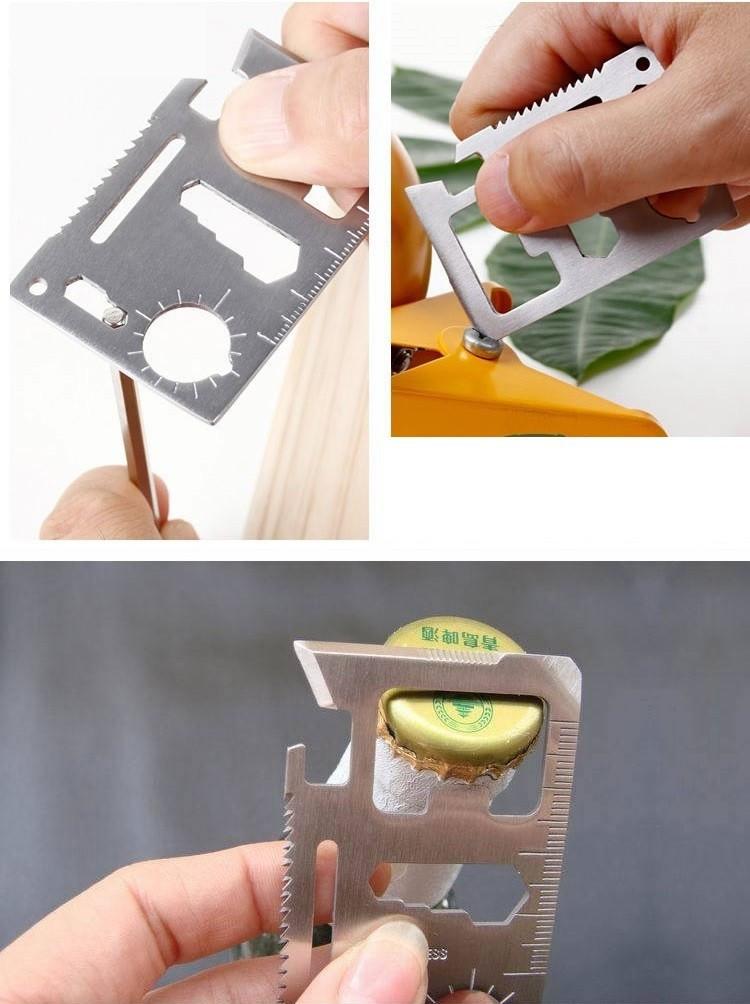 N1 Multi Tool 11 in 1 Wallet Thin Survival Pocket Size Credit Card Knife, Multifunction Outdoor Hunting, Survival Camping ,Military - Image 11