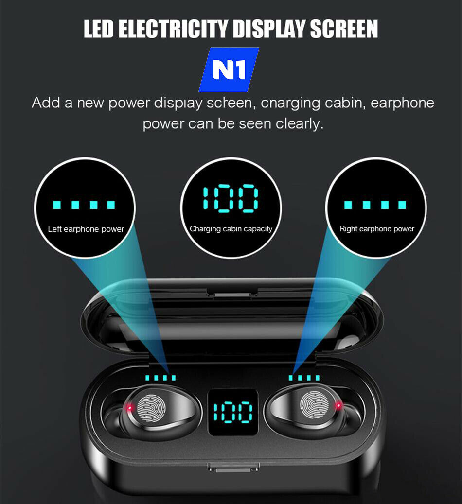N1 Bluetooth 5.0 Headset Wireless Earphones Mini Earbuds Stereo Headphones IPX6 - Image 11