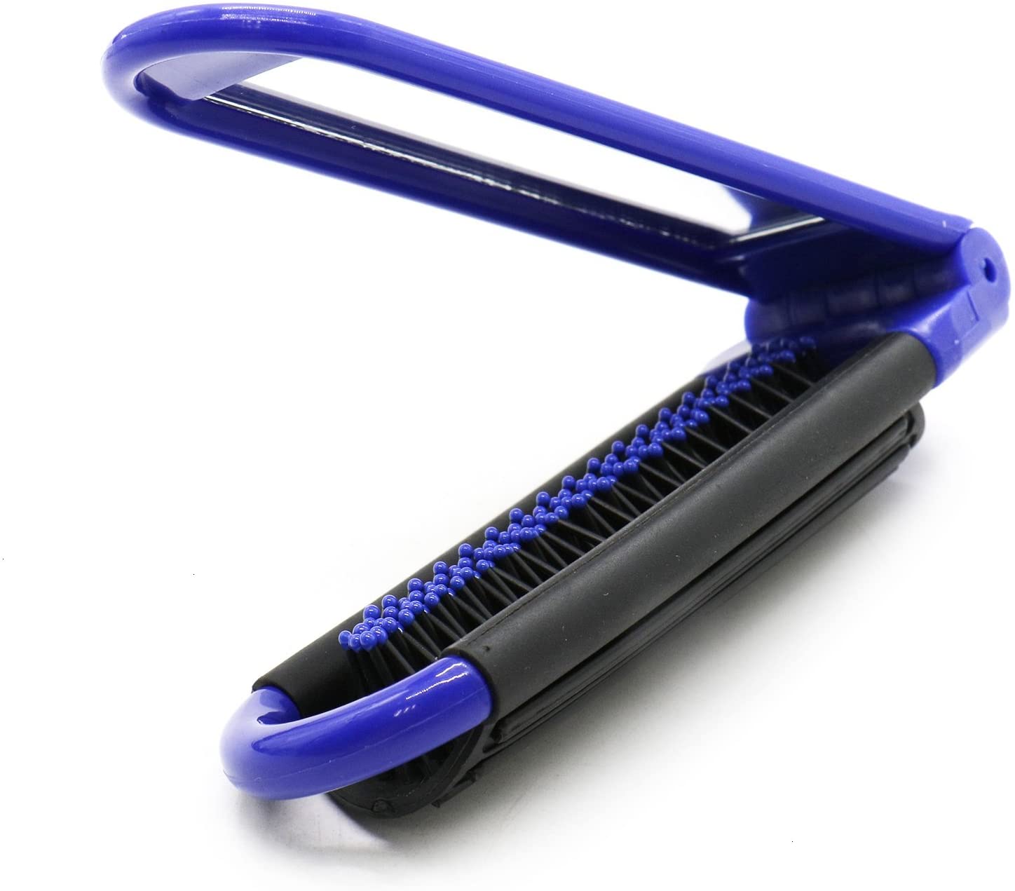 Portable Folding Hair Brush With Mirror Compact Travel Comb - Image 5