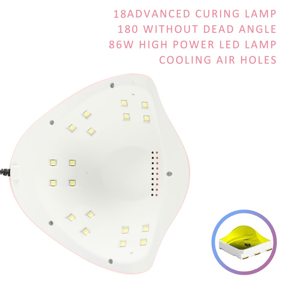 54W 18LED Smart Infrared Sensor UV Sunlight Nail Dryer Lamp Gel Polish Curing Timing Manicure Machine USB 3 Timers - Image 6