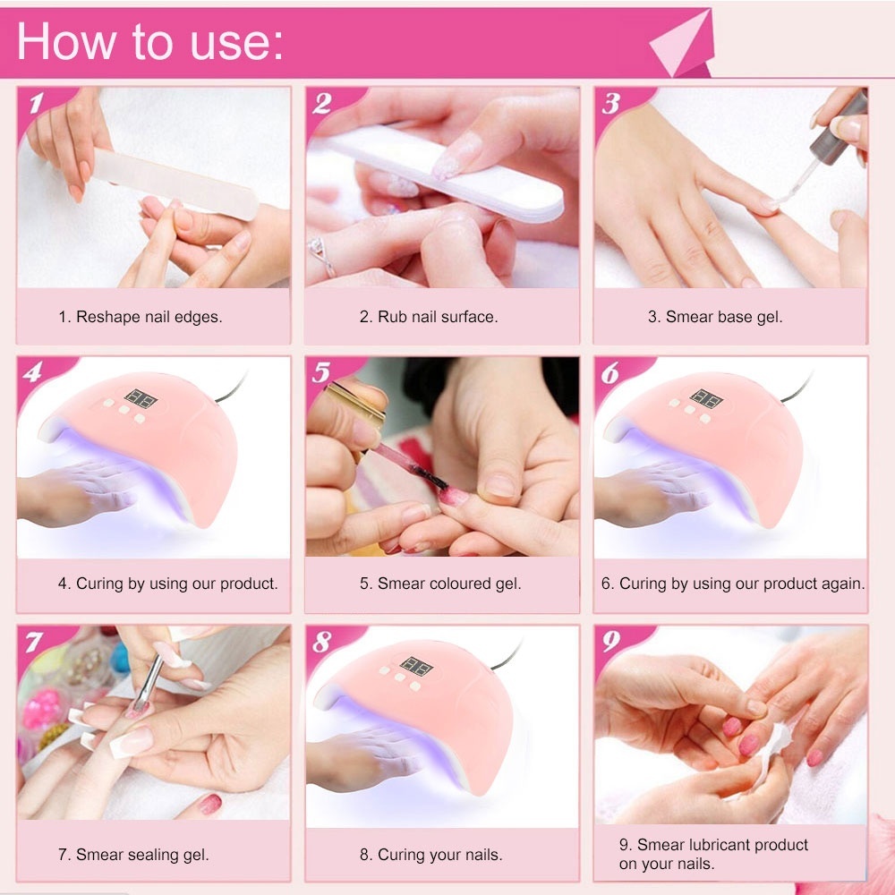54W 18LED Smart Infrared Sensor UV Sunlight Nail Dryer Lamp Gel Polish Curing Timing Manicure Machine USB 3 Timers - Image 4