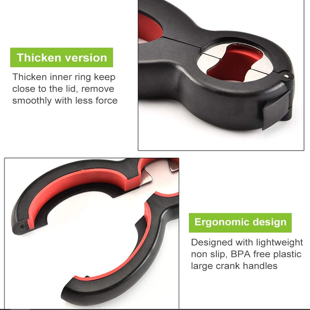 6 in 1 Multi Opener Jar Bottle Can Opener for Weak Hands, Non-Slip, Easy Grip for Seniors and Arthritic Hands - Image 2