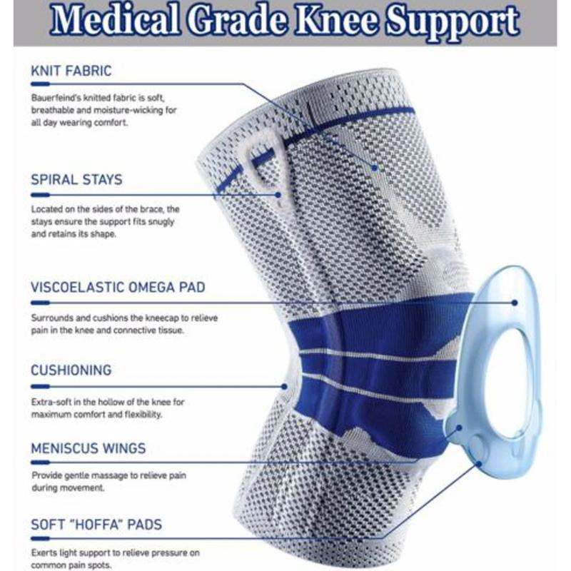 N1 Silicone Knee Brace, Full Spring Support, Strong Meniscus Compression 3D Protection - Image 8