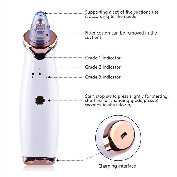 N1 Electric Blackhead Remover Pore Vacuum Suction Dermabrasion Face Cleaner - Image 10