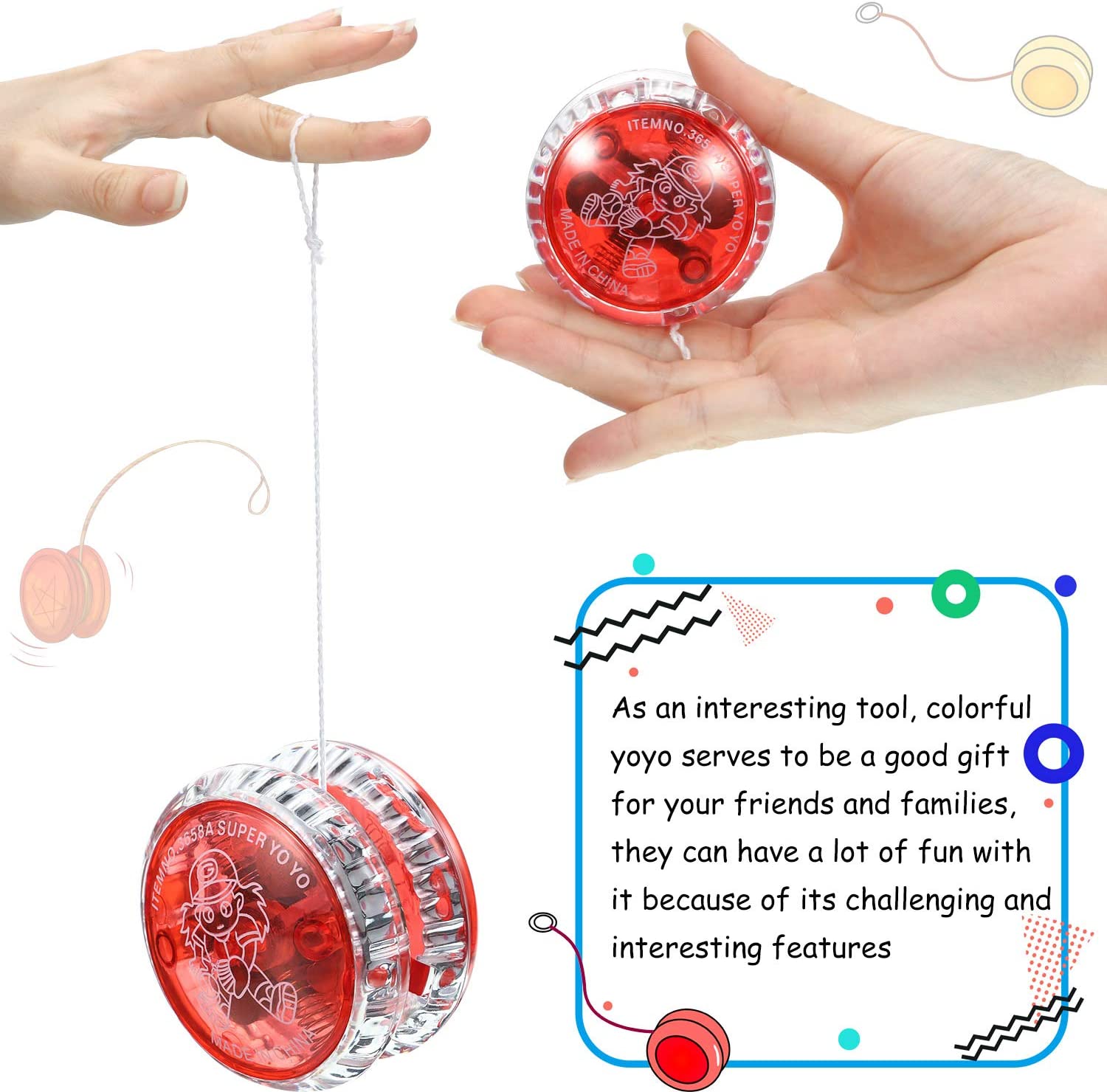Lighted LED YoYo Glow Party Favor Classic Magic Toy Children Games - Image 12