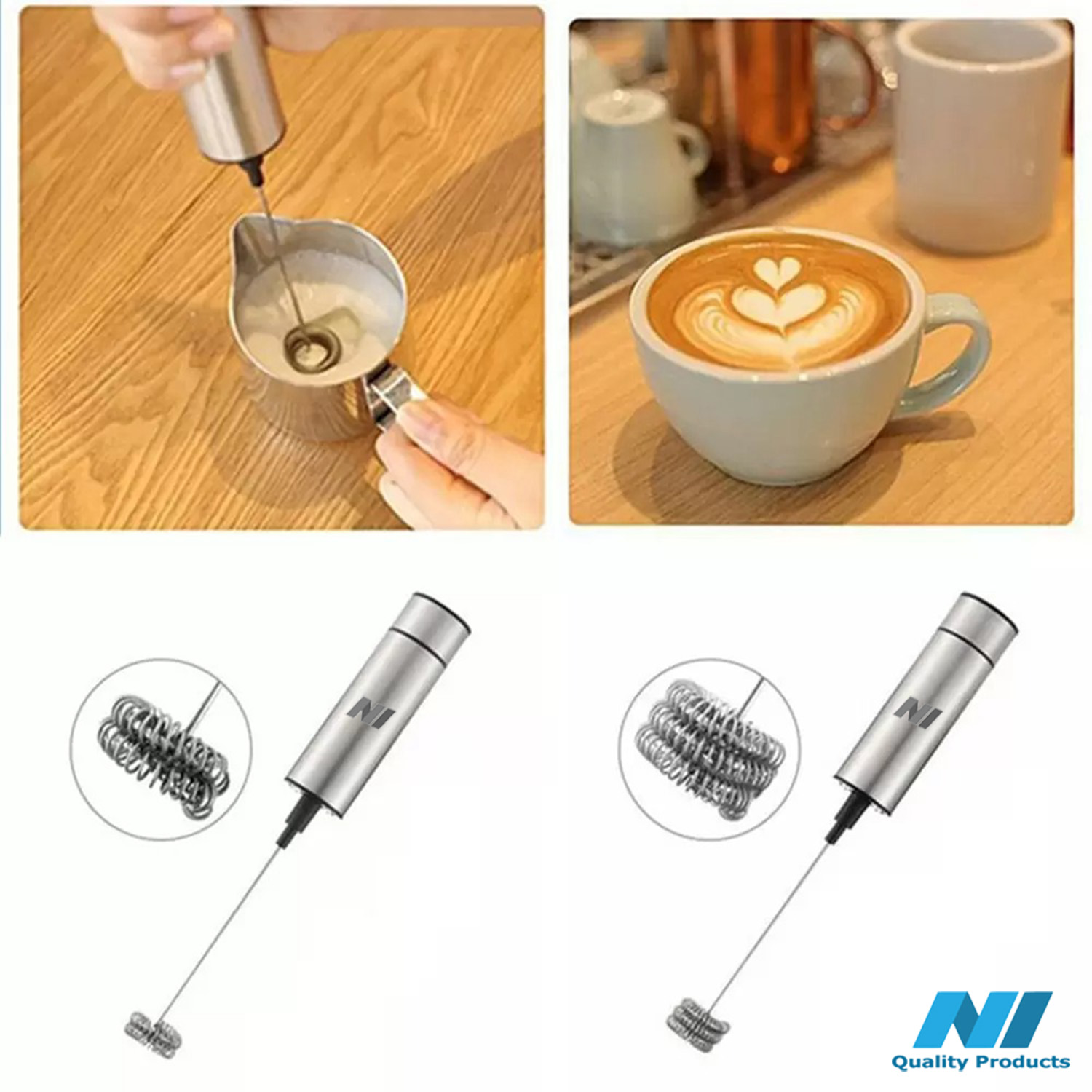 N1- Electric Milk Frother Powerful 22000 RPM Motor, High Quality Stainless Steel Drink Foamer Whisk Mixer Stirrer Coffee Eggbeater Cappuccino Latte Maker - Image 8