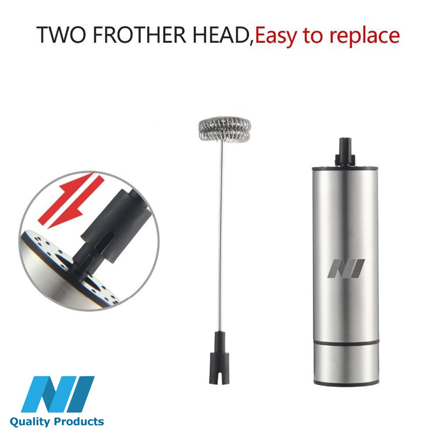 N1- Electric Milk Frother Powerful 22000 RPM Motor, High Quality Stainless Steel Drink Foamer Whisk Mixer Stirrer Coffee Eggbeater Cappuccino Latte Maker - Image 3