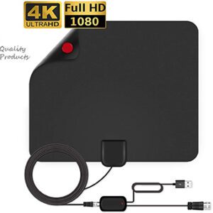 N1-HDTV Digital TV Antenna 4K 1080P , 300 Miles Range, HDTV Vhf Uhf, Watch Free Channels, Antenna + Amplifier