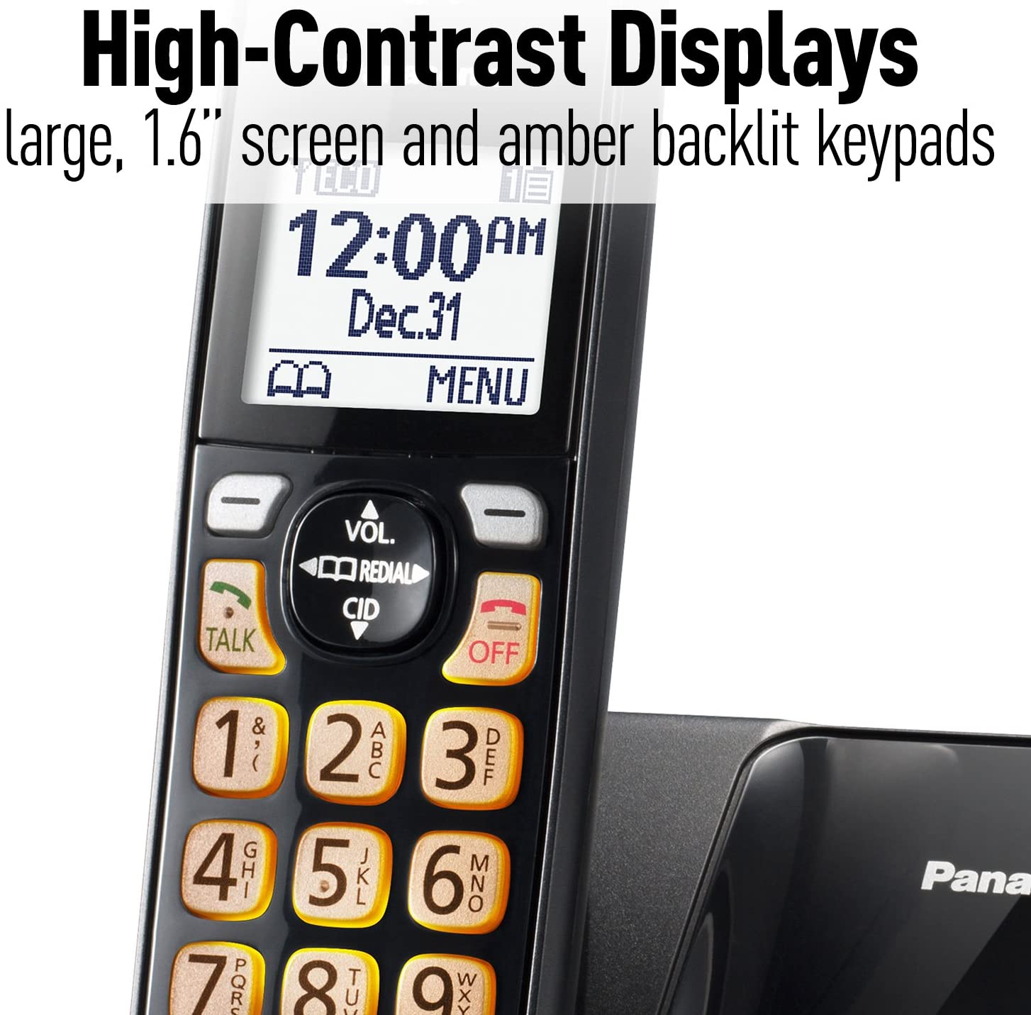 Panasonic Cordless Phone with Call Block and Contrast Displays KX-TGD513B/ KX-TGD512B/ KX-TGD510B - Image 5