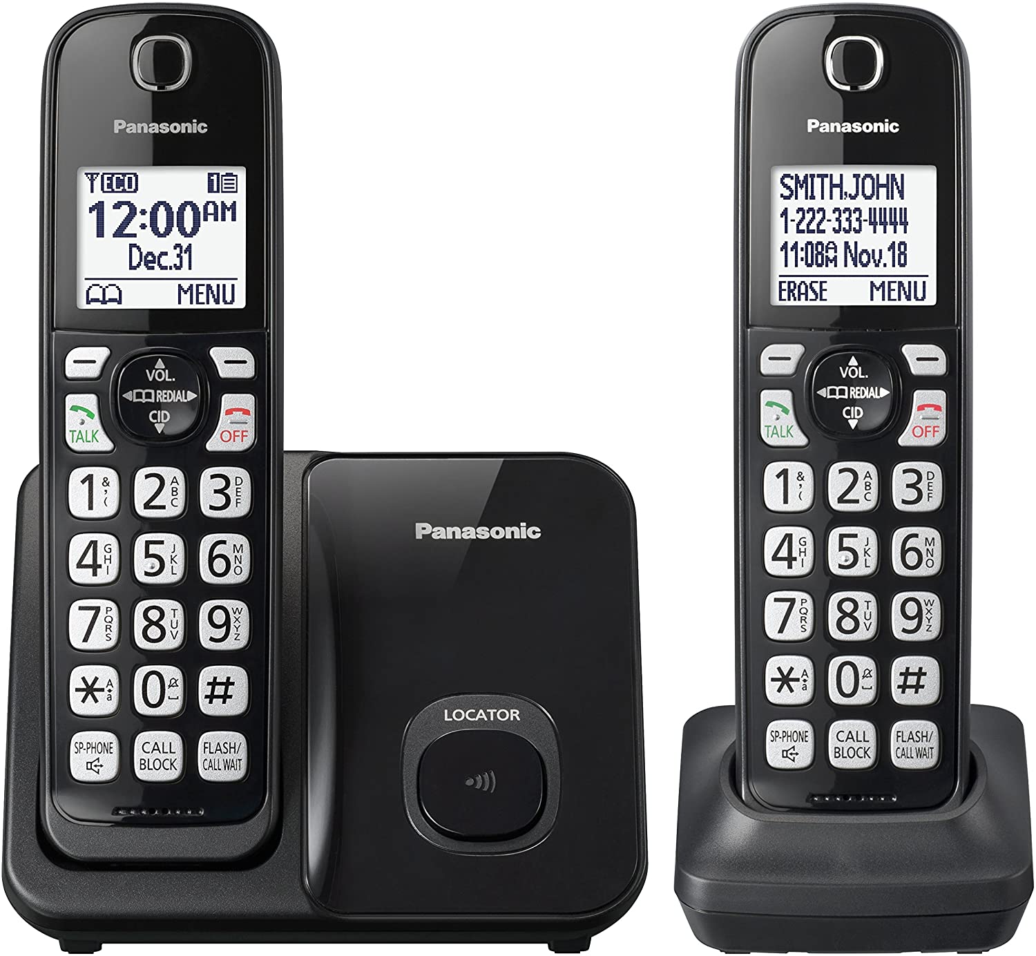Panasonic Cordless Phone with Call Block and Contrast Displays KX-TGD513B/ KX-TGD512B/ KX-TGD510B - Image 2