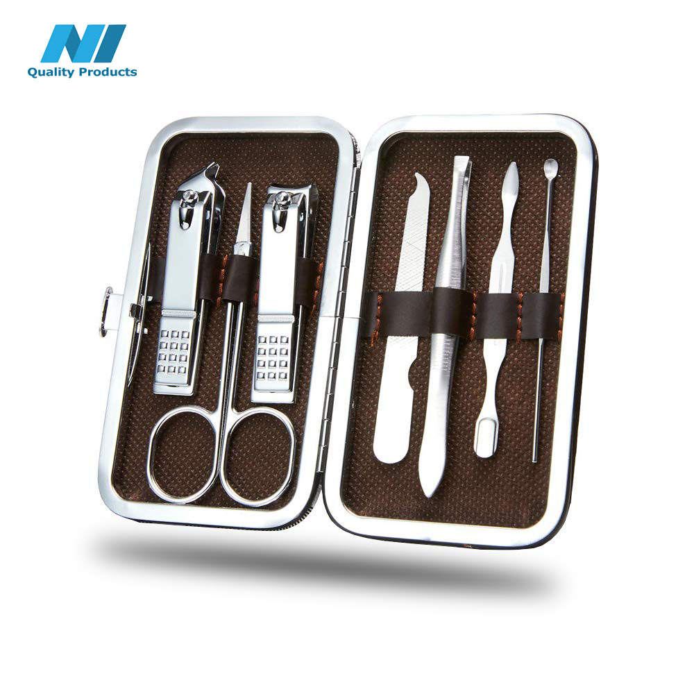 N1- Manicure Tools Set 7 in 1, Nail Care Tools with Luxurious Travel Case, Professional Stainless Steel Nail Clippers Set, Tweezers, Nail file, Eyebrow Scissors - Image 7