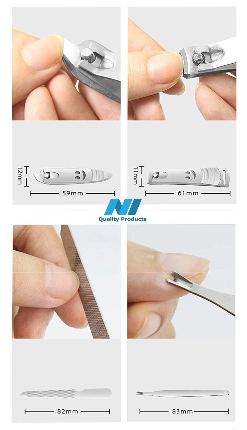 N1- Manicure Tools Set 7 in 1, Nail Care Tools with Luxurious Travel Case, Professional Stainless Steel Nail Clippers Set, Tweezers, Nail file, Eyebrow Scissors - Image 12