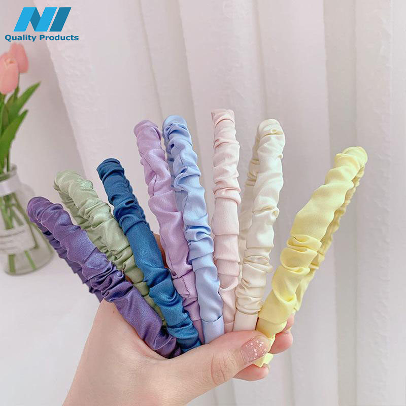 N1 Wrinkled Hairband Casual Design Women's Hair Hoop Headband, Hair Accessories - Image 3
