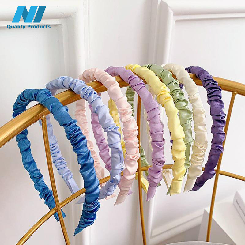 N1 Wrinkled Hairband Casual Design Women's Hair Hoop Headband, Hair Accessories - Image 2