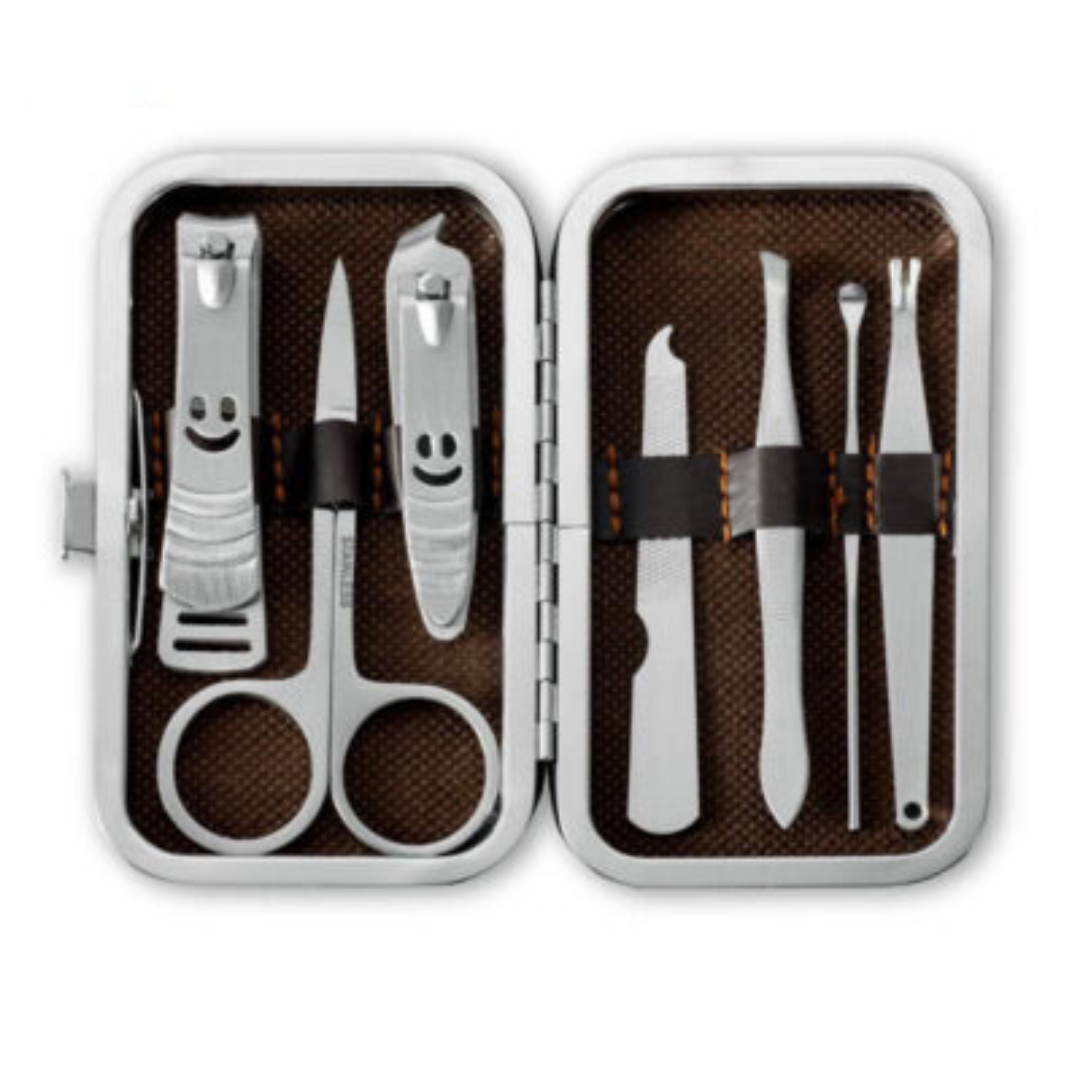 N1- Manicure Tools Set 7 in 1, Nail Care Tools with Luxurious Travel Case, Professional Stainless Steel Nail Clippers Set, Tweezers, Nail file, Eyebrow Scissors - Image 4
