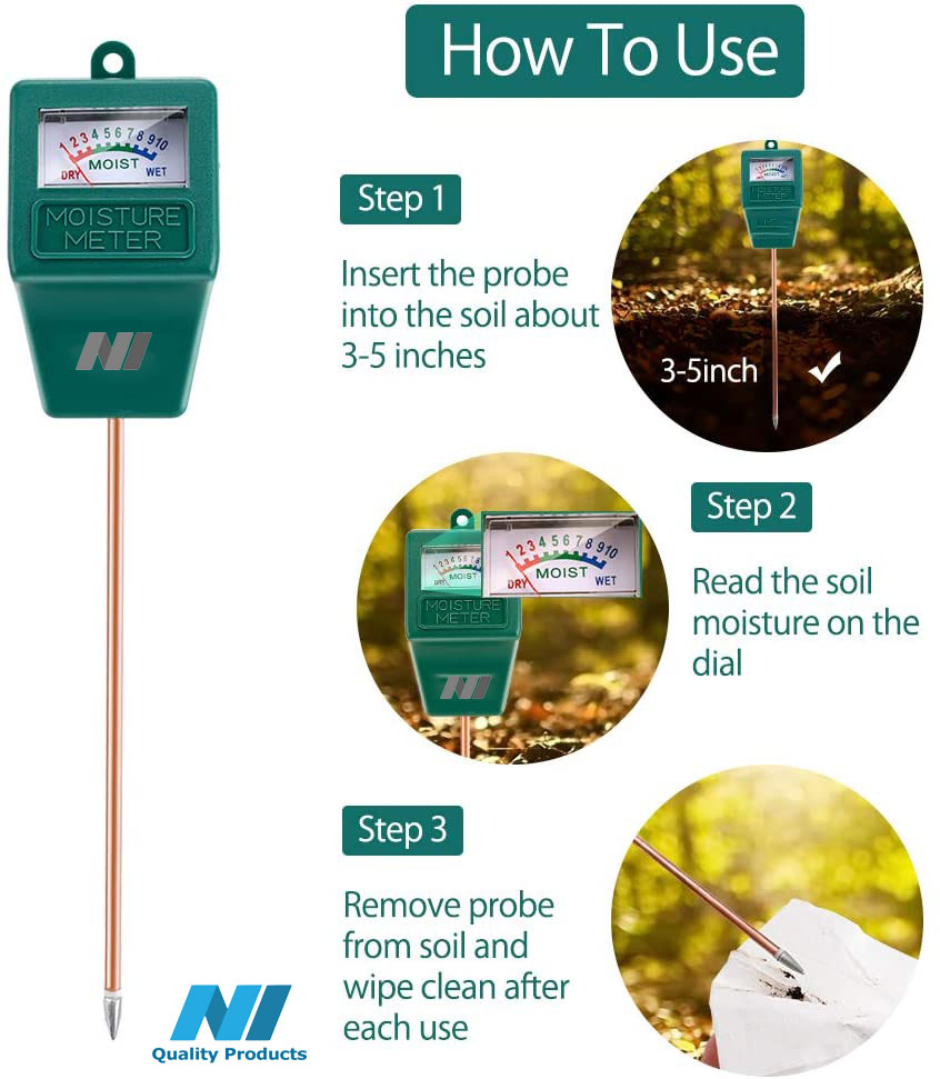 N1 Moisture Meter, Plant Soil PH Meter Indoor & Outdoor, Hygrometer Moisture Sensor Soil Test Kit Plant Water Meter for Garden, Farm, Lawn (No Battery Needed) - Image 9