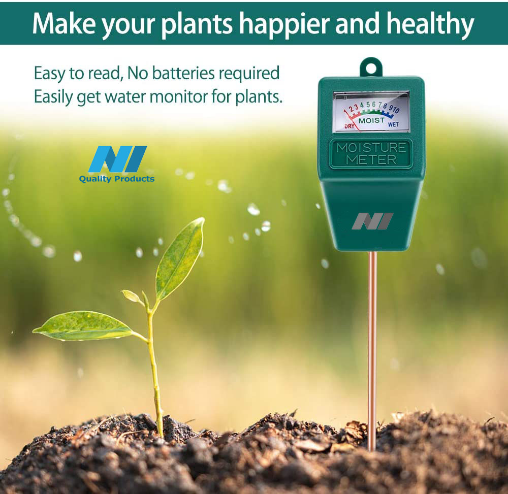 N1 Moisture Meter, Plant Soil PH Meter Indoor & Outdoor, Hygrometer Moisture Sensor Soil Test Kit Plant Water Meter for Garden, Farm, Lawn (No Battery Needed) - Image 2