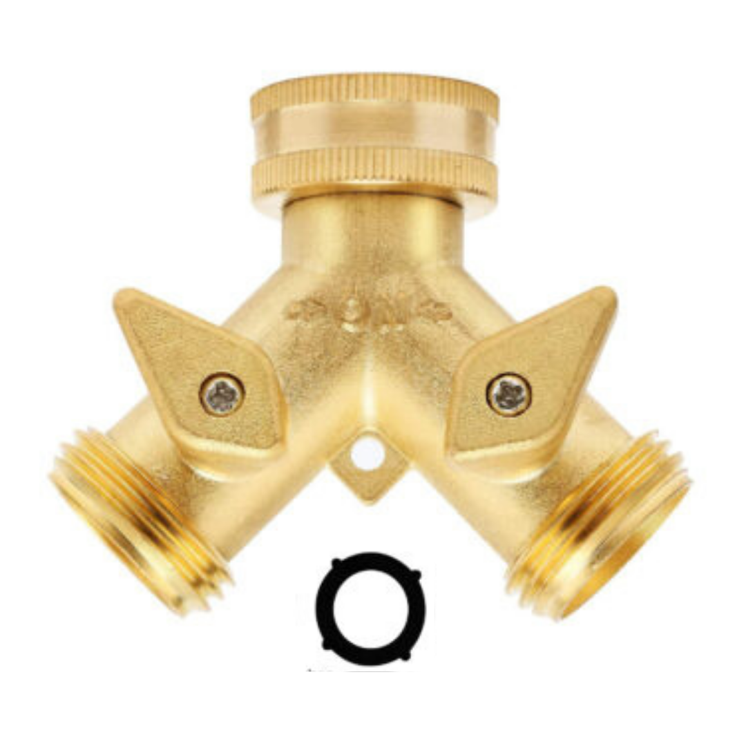 Max Life - Garden Hose Splitter Heavy-Duty Solid Brass Y Valve Female 2 Way 3/4" Tap Hose Connectors Water Distributor Switch - Image 4