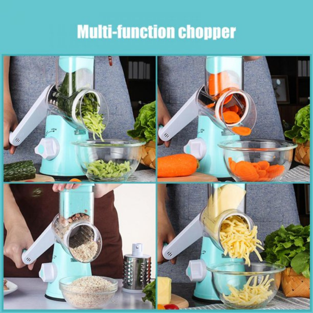 Rotary Cheese Grater, 3 Interchangeable Blades, Powerful Suction, Dishwasher Safe, Mandolines & Slicers - Image 3
