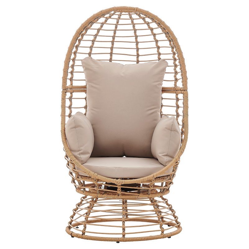Prestige Patio - Outdoor Wicker Swivel Basket Egg Chair, Pod Chair, Lounge Chair with Cushion - Image 6