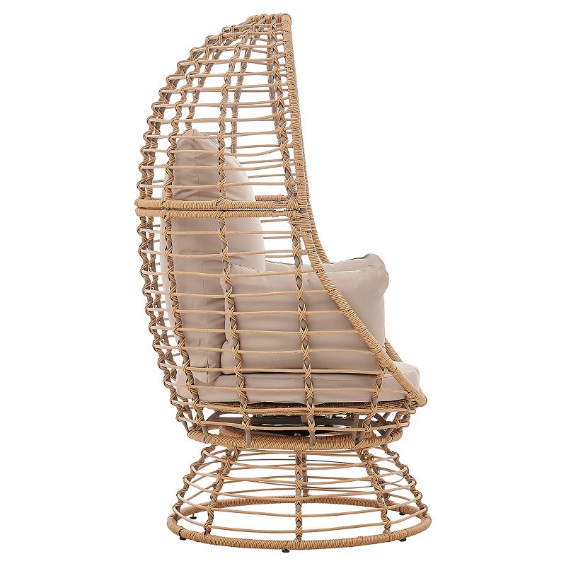 Prestige Patio - Outdoor Wicker Swivel Basket Egg Chair, Pod Chair, Lounge Chair with Cushion - Image 7