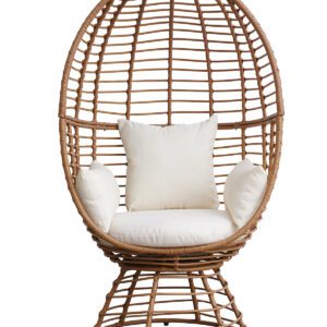 Prestige Patio - Outdoor Wicker Swivel Basket Egg Chair, Pod Chair, Lounge Chair with Cushion