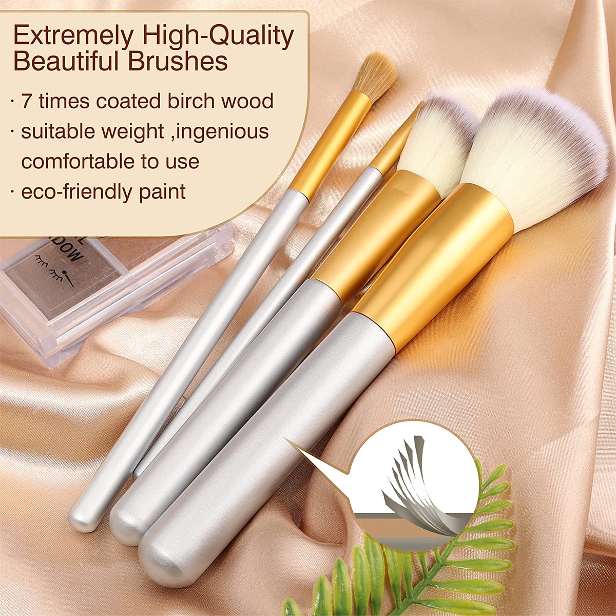 24 Pcs Makeup Brushes Set for Foundation, Face Powder, Blush Blending Brushes, Cruelty-Free Synthetic Fiber Bristles, Travel Makeup bag Included - Image 3