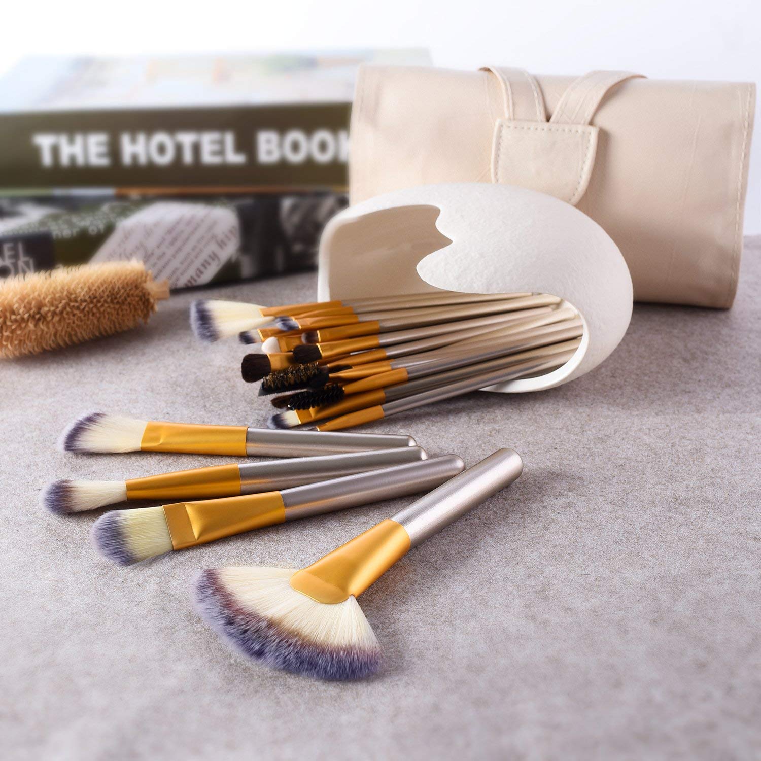 24 Pcs Makeup Brushes Set for Foundation, Face Powder, Blush Blending Brushes, Cruelty-Free Synthetic Fiber Bristles, Travel Makeup bag Included - Image 5