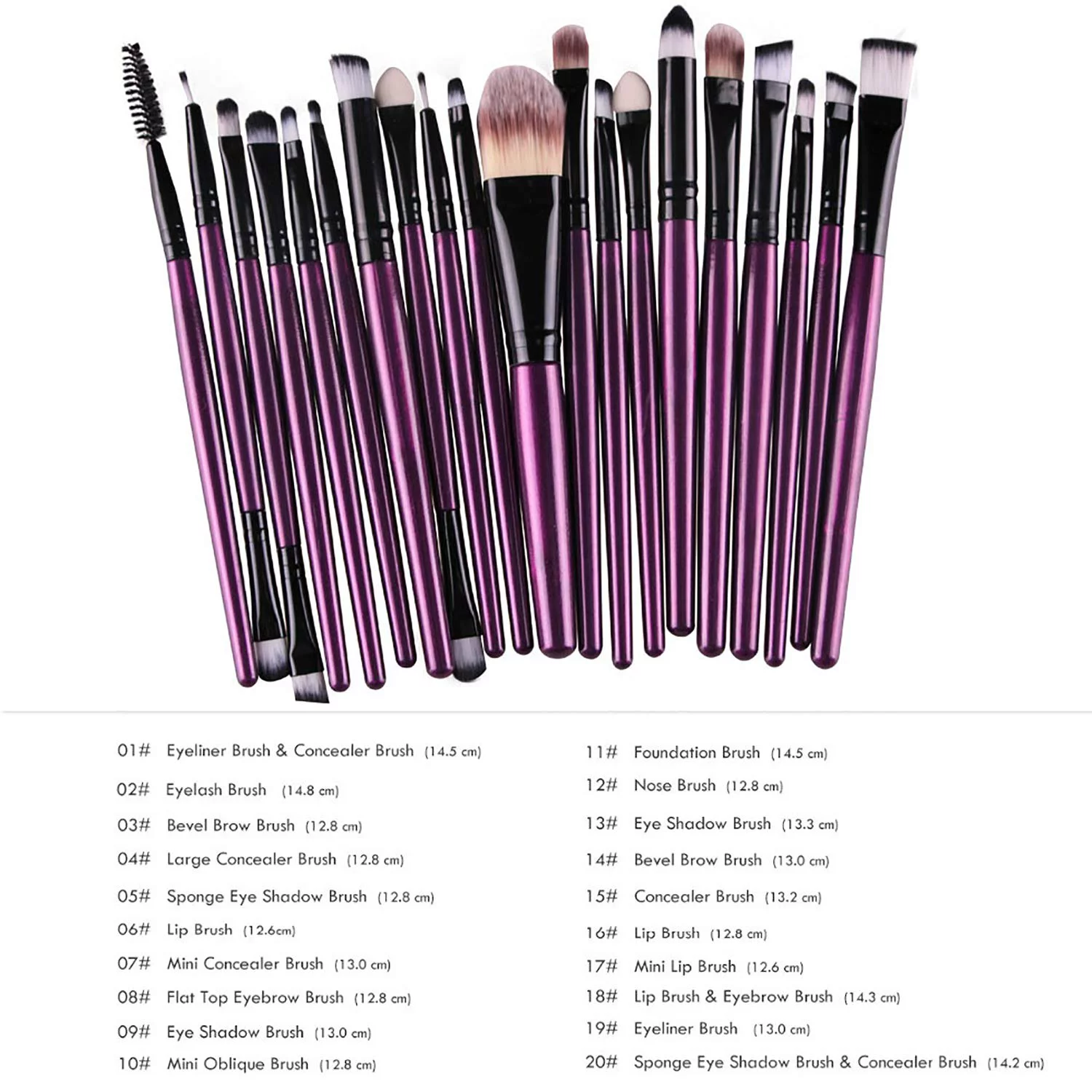 20 pcs Makeup Brush Set tools Make-up Toiletry Kit Wool Make Up Brush Set - Image 5