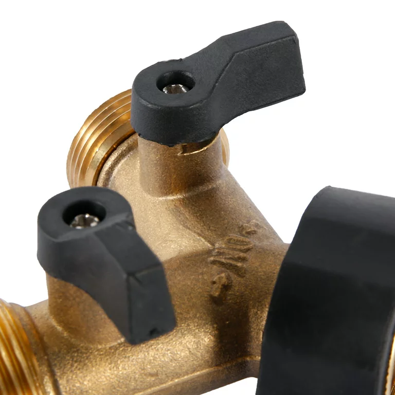 Double Tap Connector, Splitter Faucet Faucet Y 2 Way Garden Hose for 3/4 "Supply Hoses, Double Brass Outdoor Garden Faucet - Image 6