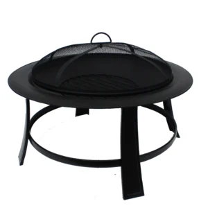 Nicole Miller Patio 30 Inch Wood-Burning 4 Legs Fire Pit in Black