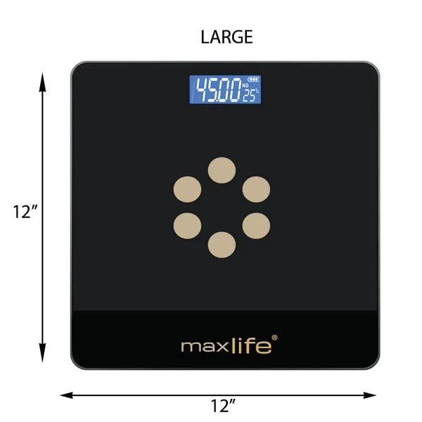 Max Life Digital Body Weight Scale - High Accuracy Bathroom Scale for Weight, Multiple Sizes and Colors - Image 3