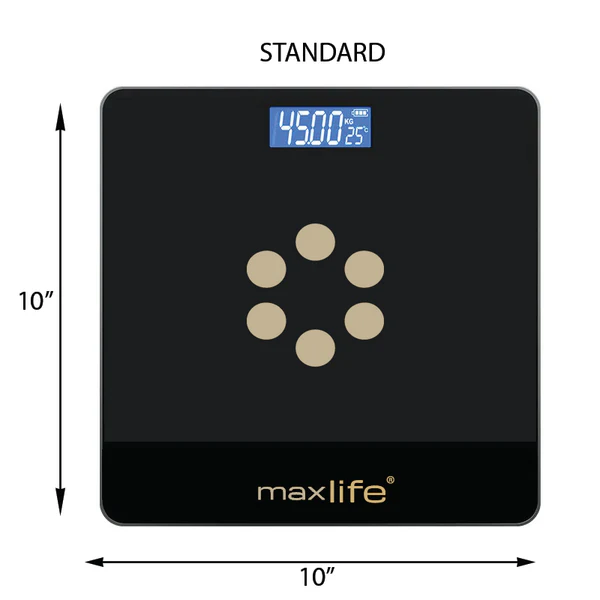 Max Life Digital Body Weight Scale - High Accuracy Bathroom Scale for Weight, Multiple Sizes and Colors - Image 4
